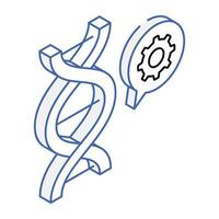 An isometric icon of genetic engineering vector