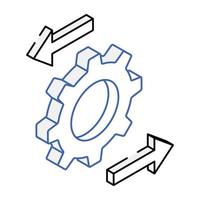 An isometric icon design of processing vector