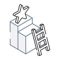 Modern isometric icon of career ladder vector