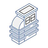 An icon of futuristic building outline design vector