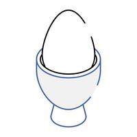 Easy to use isometric icon of egg cup vector