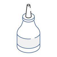 A handy isometric icon of ketchup bottle vector