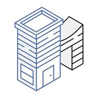 A modern edifice architecture isometric icon vector