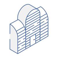 Trendy modern architecture isometric icon vector