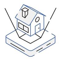 House with signals, isometric style of smart home vector