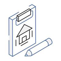 A business document isometric icon download vector