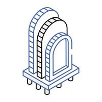 A futuristic tower isometric icon design vector