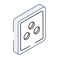 A power switch isometric icon vector