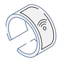 An icon of smart band outline vector