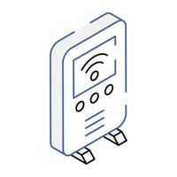 un icono de diseño isométrico del dispositivo wifi vector