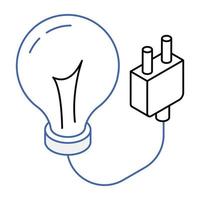 Get hold of this power plug outline icon vector