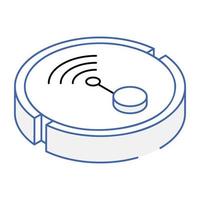 A smart vacuum isometric icon download vector