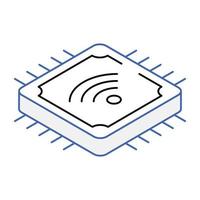 A smart processor isometric icon