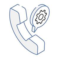 A scalable isometric icon of call setting vector