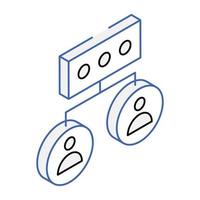 Modern isometric icon of discussion vector