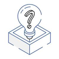 An icon of solution in outline isometric design vector