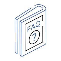 Modern isometric icon of question vector