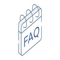 Modern isometric icon of question vector