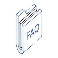 Modern isometric icon of question vector