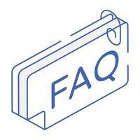 Modern isometric icon of question vector
