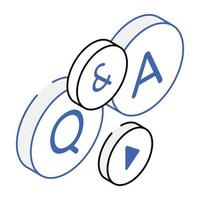 Modern isometric icon of question vector