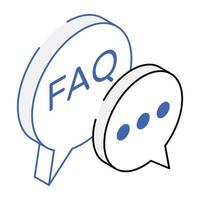 Modern isometric icon of question vector