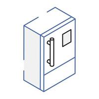 Isometric icon of refrigerator, editable design vector