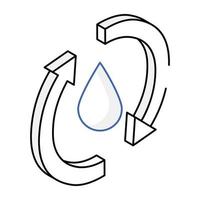 Modern isometric icon of water recycle vector