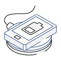 A mobile charging isometric icon design vector