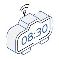 An icon of outline vector showing smart clock