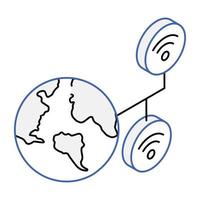 Isometric icon of a smart world vector