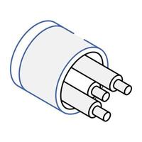 Trendy isomeric icon of optic cables vector