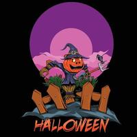 scarecrow hallowen vector illustration