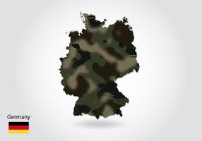 germany map with camouflage pattern, Forest - green texture in m vector