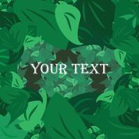 Dark green bush pattern gradient background image - your message vector