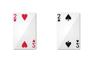 Number two playing cards vector