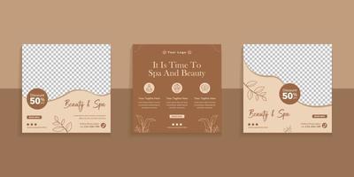 Beauty And Spa Social Media Post Template vector