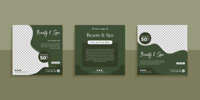 Beauty And Spa Social Media Post Template vector