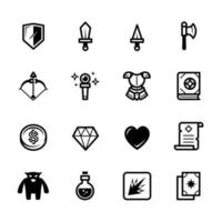 Fantasy game icons with White Background vector