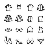 Women Clothing Icons with White Background vector