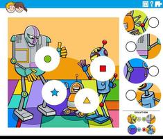 match pieces game with cartoon robot characters