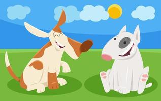dos alegres perros de dibujos animados personajes de animales cómicos