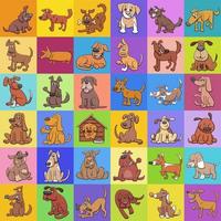 diseño de fondo o patrón con personajes de perros cómicos vector