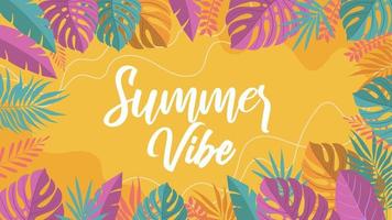 Summer vibe concept design. Colorful summer background and banner. vector