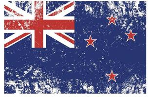 Flag of New Zealand. Grunge, scratch and old style flag Vector Illustration