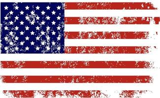 Flag of United States of America. Grunge, scratch and old style flag vector Illustration