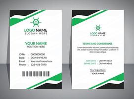 plantilla de diseño de tarjeta de identificación corporativa vector