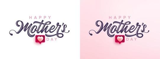 Mother's Day greeting card with Mother calligraphy on white and pink background. Poster or banner template for Love and Mother's day concept.Vector illustration eps 10 vector