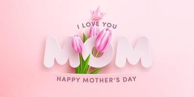 Mother's Day Poster or banner with many sweet hearts and on red background.Promotion and shopping template or background for Love and Mother's day concept.Vector illustration eps 10 vector