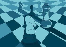 Banner with chess in perspective. vector
